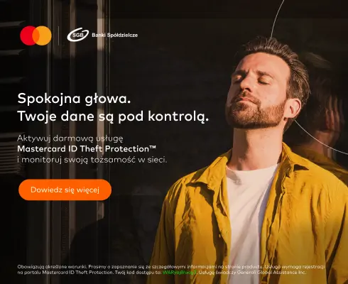 Monitoruj swoje dane w sieci 24/7 z Mastercard ID Theft ProtectionTM